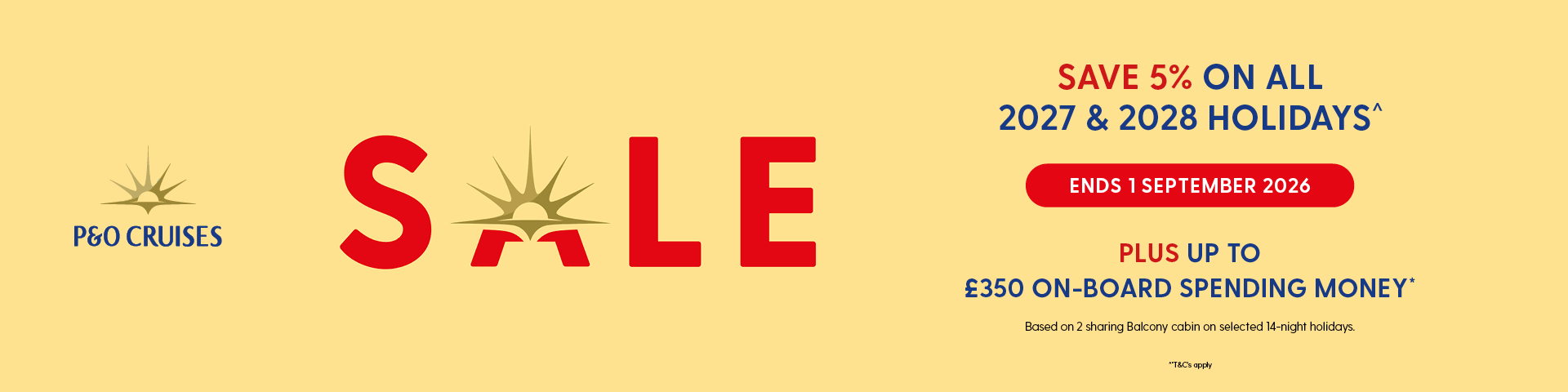 P&O bank holiday sale