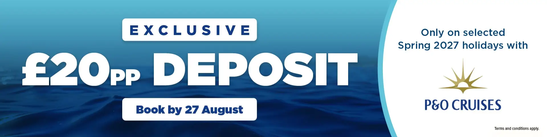 P&O £20pp deposit