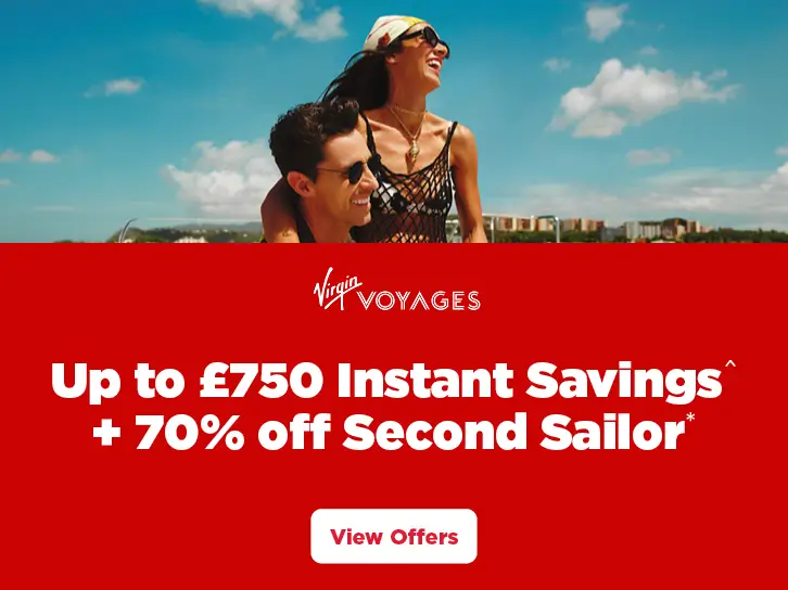 Virgin Voyages Up to £750 Instant Savings + 70% off Second Sailor