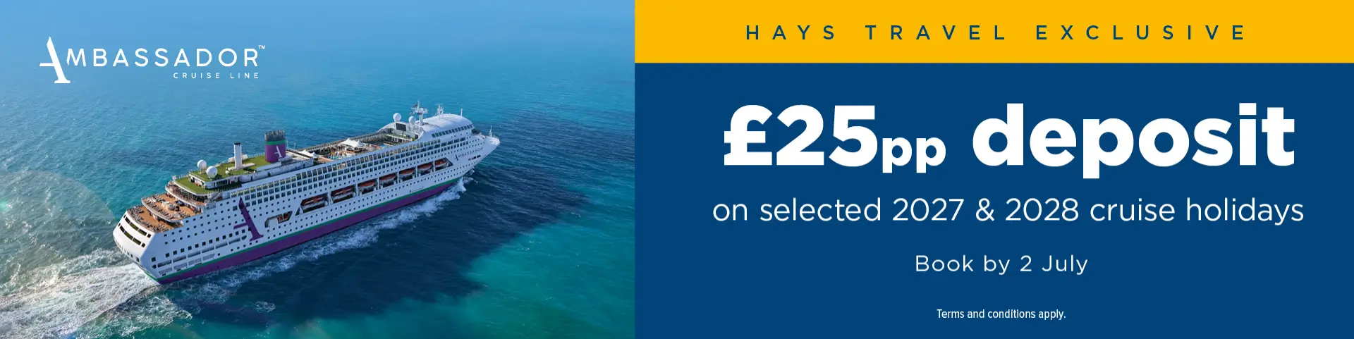 Ambassador Exclusive £25pp Deposit