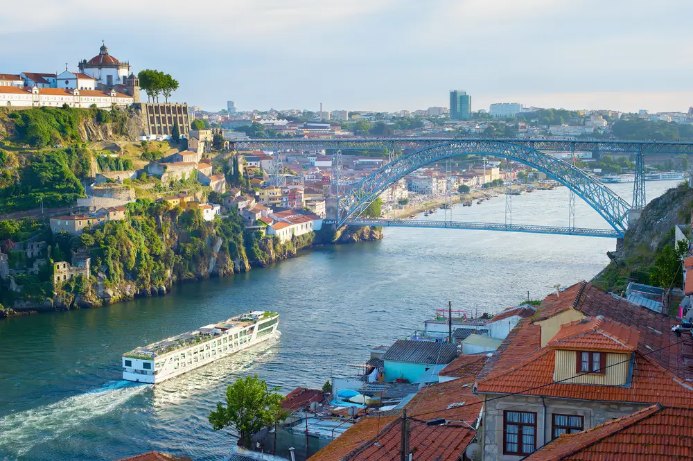 Porto bridge with boat