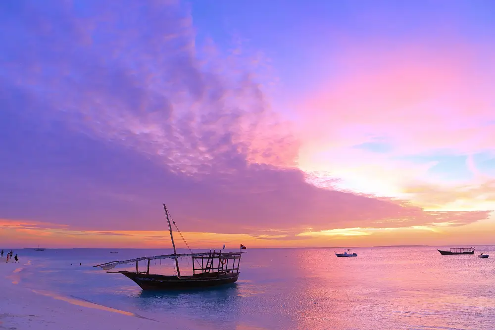 Zanzibar Sunset WIth Boat